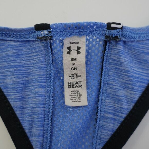 Under Armour Blue Tank Top Small Heatgear Activewear Loose - Picture 8 of 8